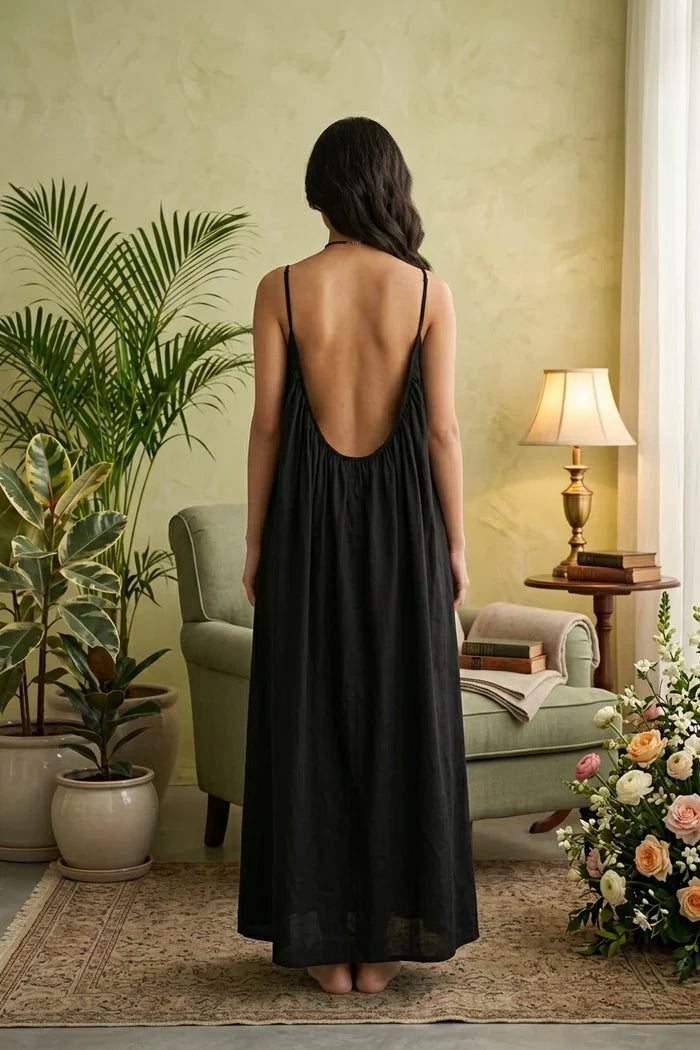 CH 6028 Long Backless Cami Maxi Dress - Maternity & Nightwear - Saimwear