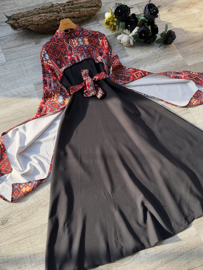 Ch 634 - Modest Printed Maxi | Saimwear