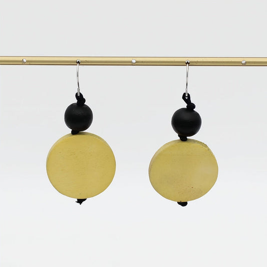 Chartreuse Wood Earrings