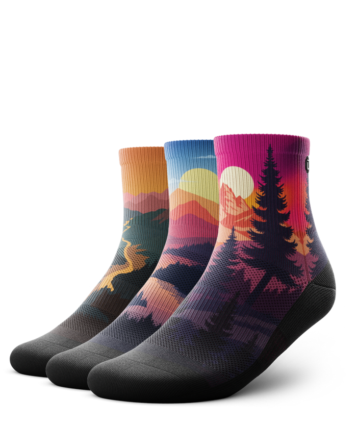 Chasing Horizons Athletic Quarter Socks 3-Pack