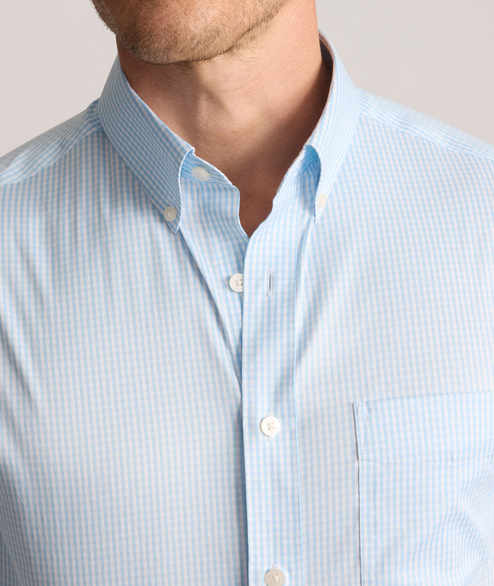 Model is wearing UNTUCKit CottonTek™ Harland Shirt.