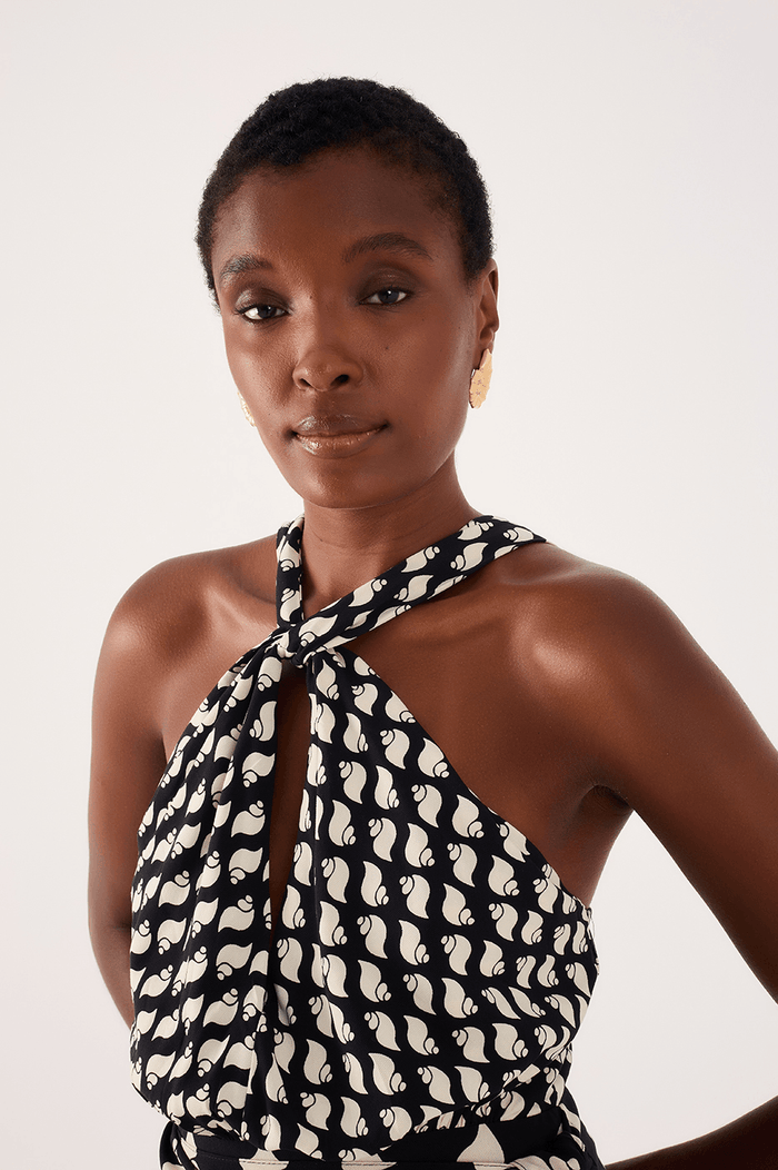Cropped Crepe Lirorânea Print Dress_3