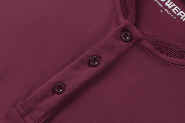 Crown Blade Polo Dark Cherry Front Buttons