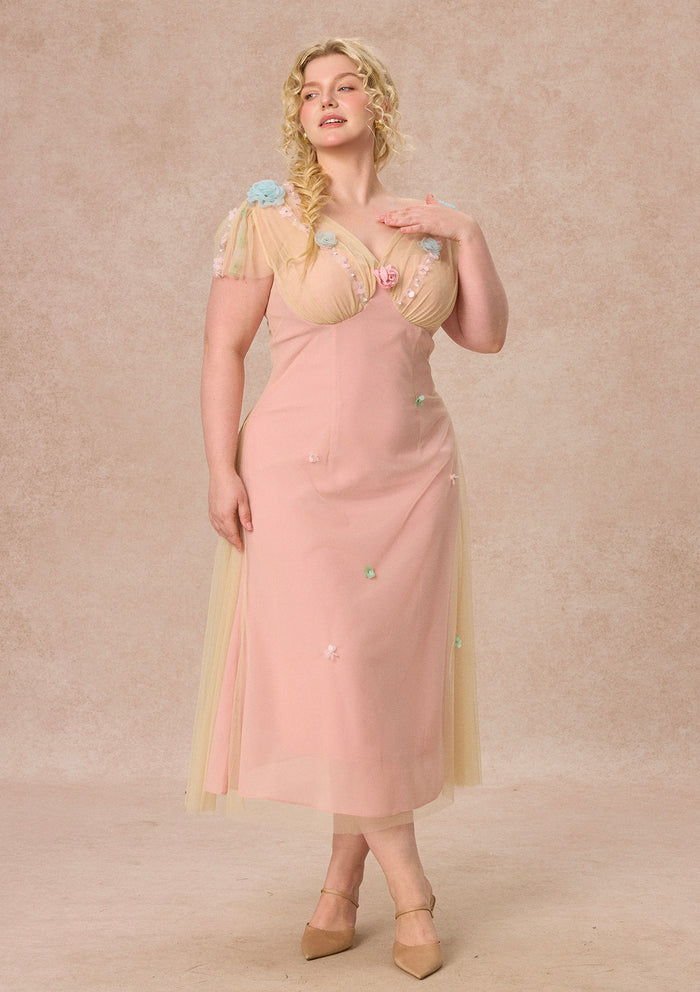 Curve&Plus Wind Perched Rose Quartz Dress