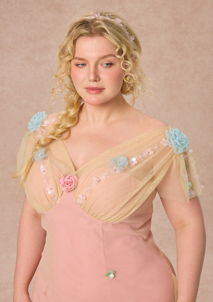 Curve&Plus Wind Perched Rose Quartz Dress