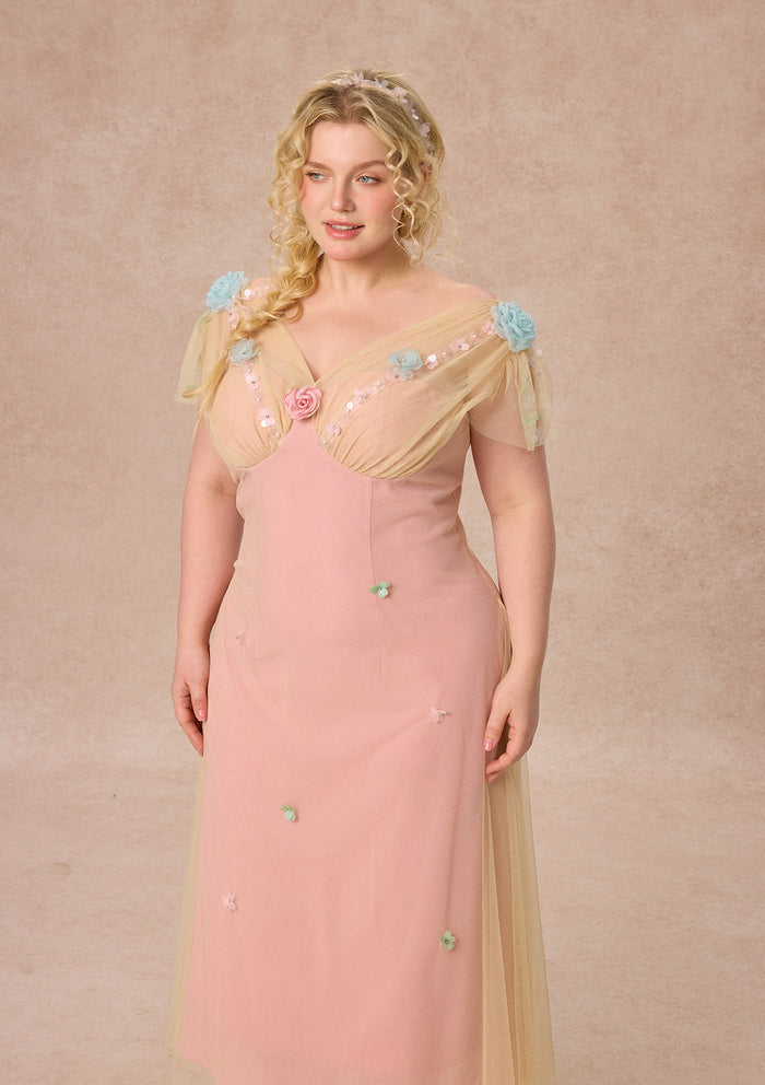 Curve&Plus Wind Perched Rose Quartz Dress