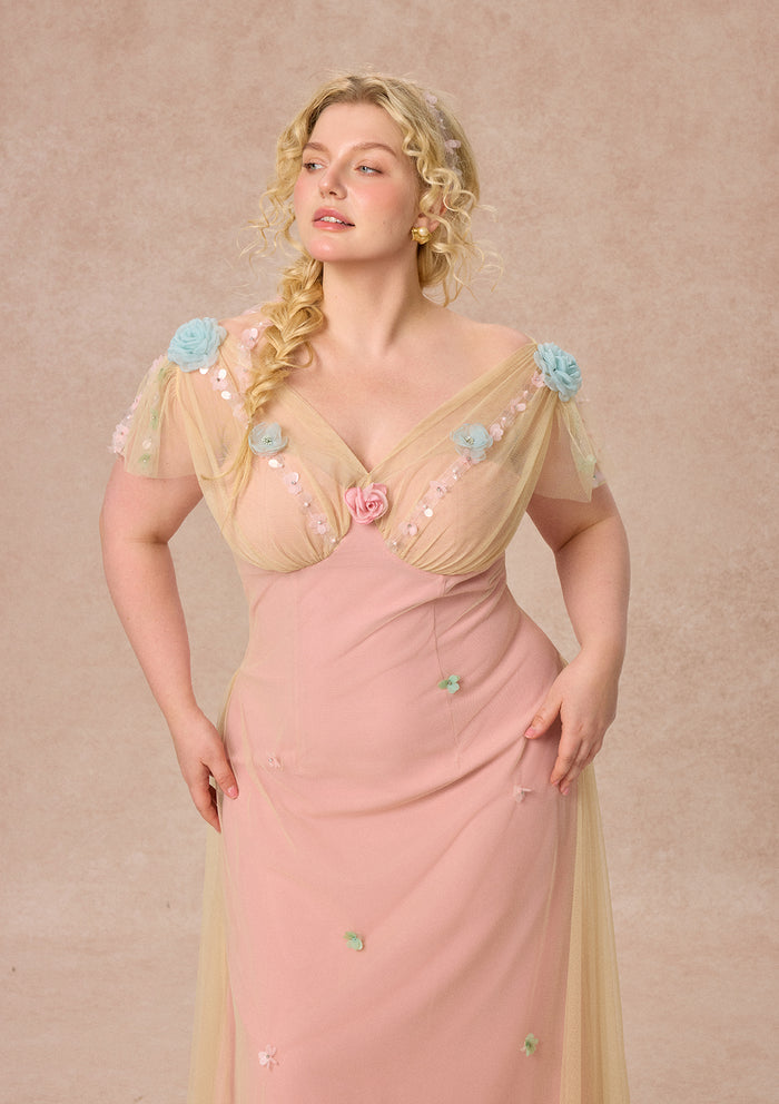 Curve&Plus Wind Perched Rose Quartz Dress