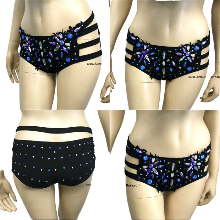 Dark Angel Fairy Costume Dance Rave Bra and Shorts Halloween