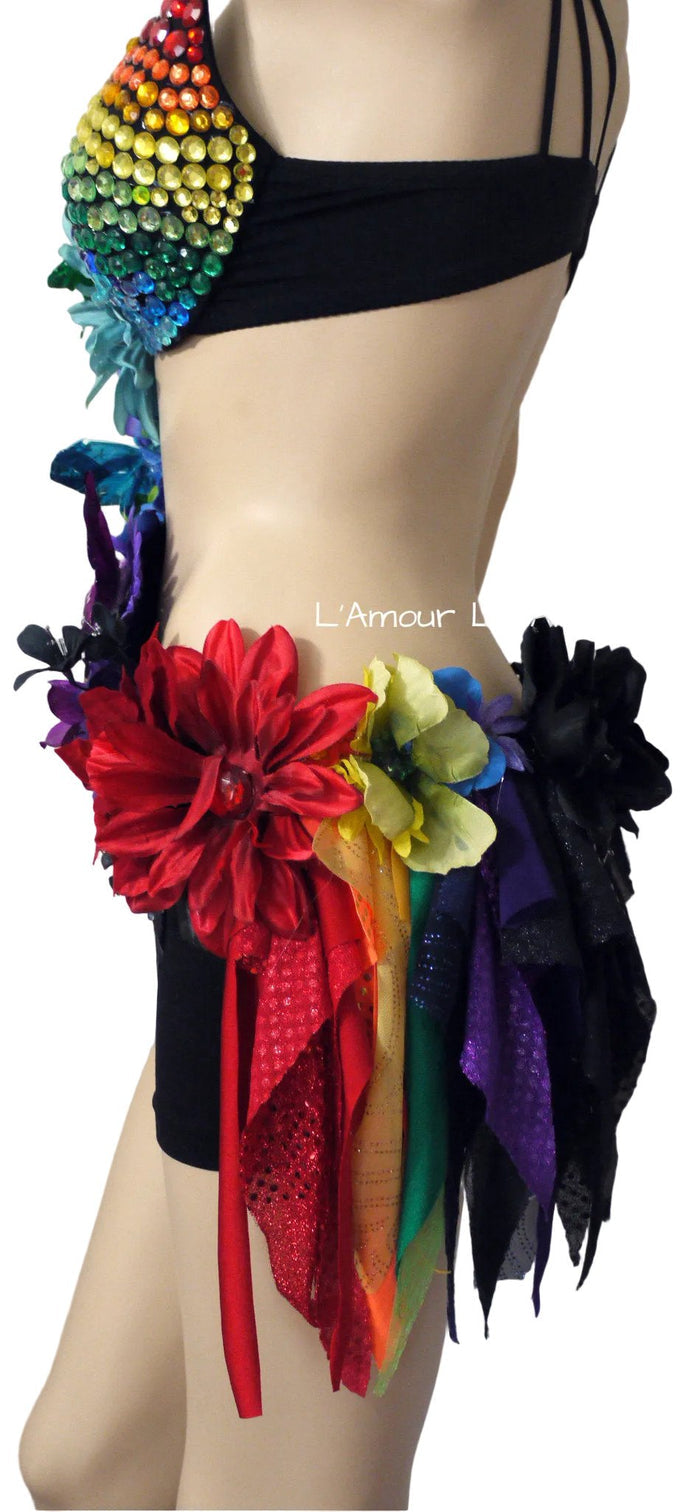 Dark Rainbow Fairy Monokini Costume Dance Rave Bra Halloween