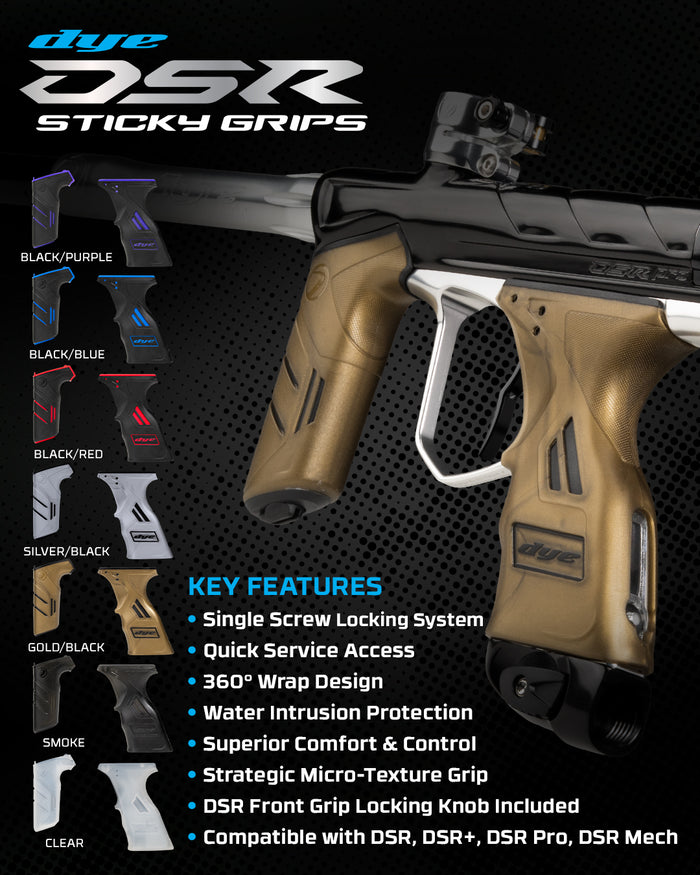 DYE DSR Sticky Grip Kit - Black/Red