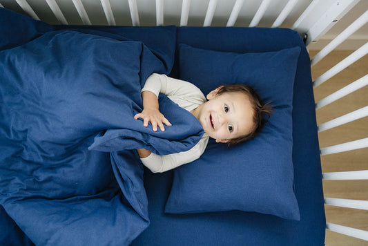 Ecolino® Crib Sheet, 100% Organic Cotton, Navy Blue