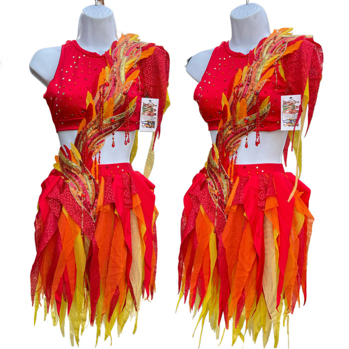 Ember Flame Phoenix Monokini Fairy Dance Costume Rave Bra