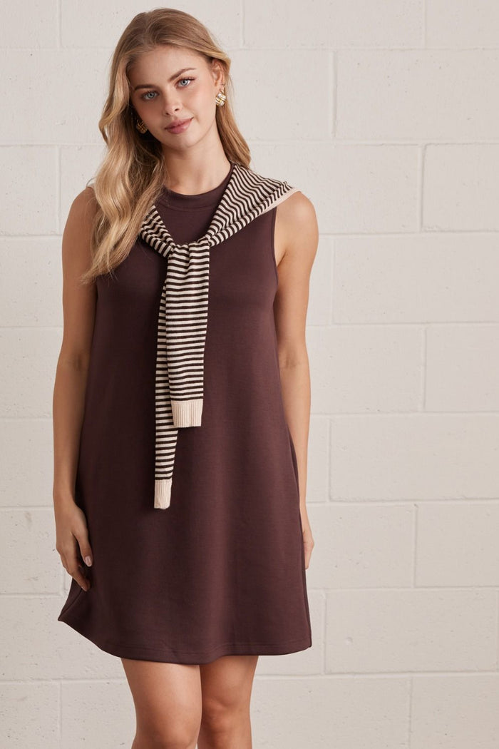 Entro Dress Solid Sleeveless Knit Mini