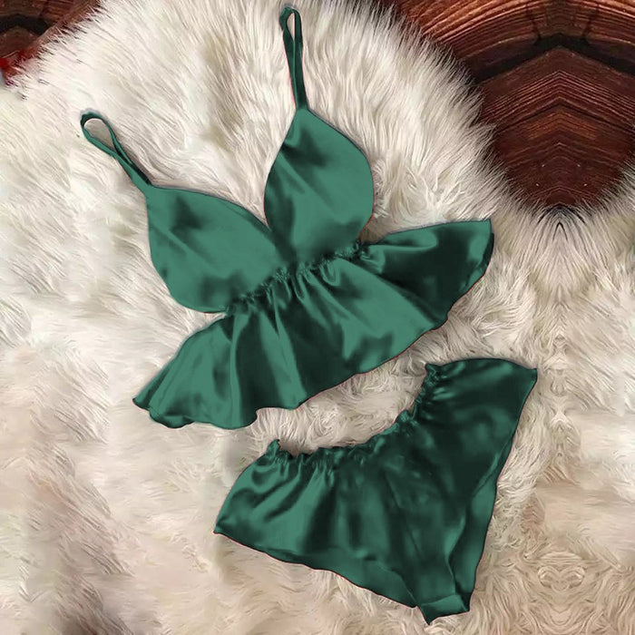 Eyelash Cami Bowknot Shorts Set # P46 - saimwear