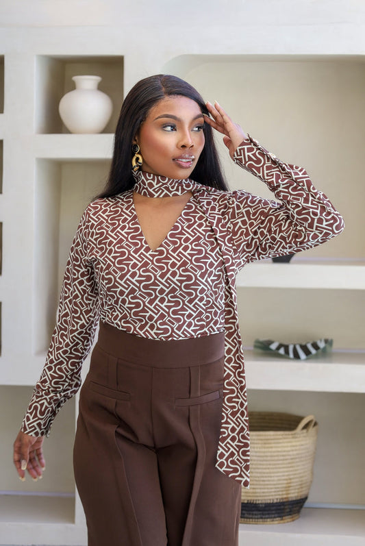 Fabrosanz Brown Monogram Blouse