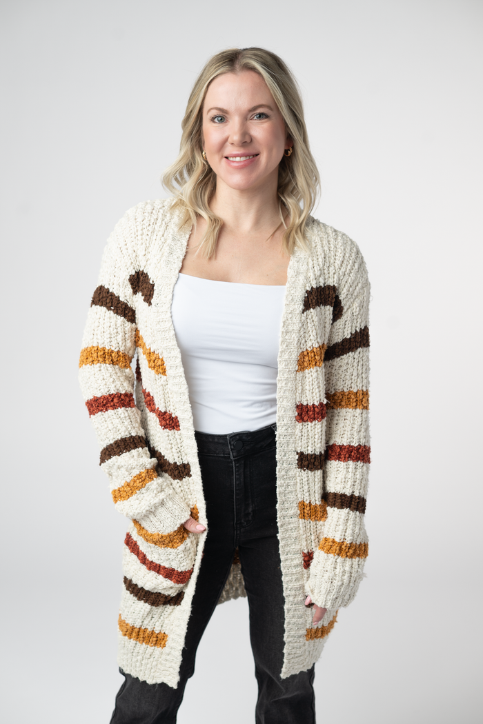 Fall Striped Cardigan by Michelle Mae