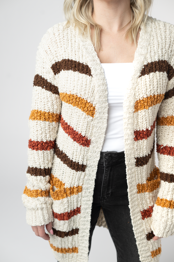 Fall Striped Cardigan by Michelle Mae