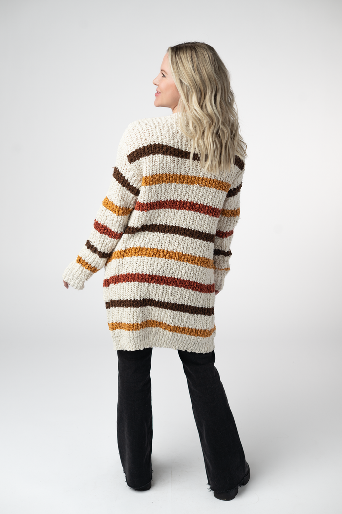 Fall Striped Cardigan by Michelle Mae