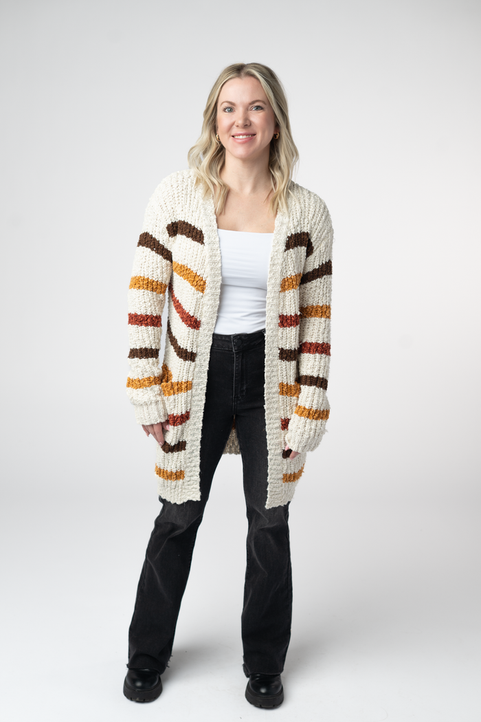 Fall Striped Cardigan by Michelle Mae