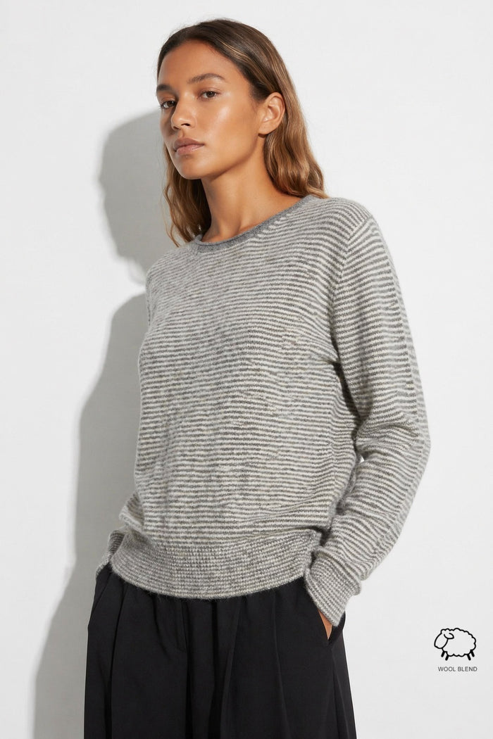 Fine-Stripe Wool-Blend Crew-Neck Sweater wholesale - image 5