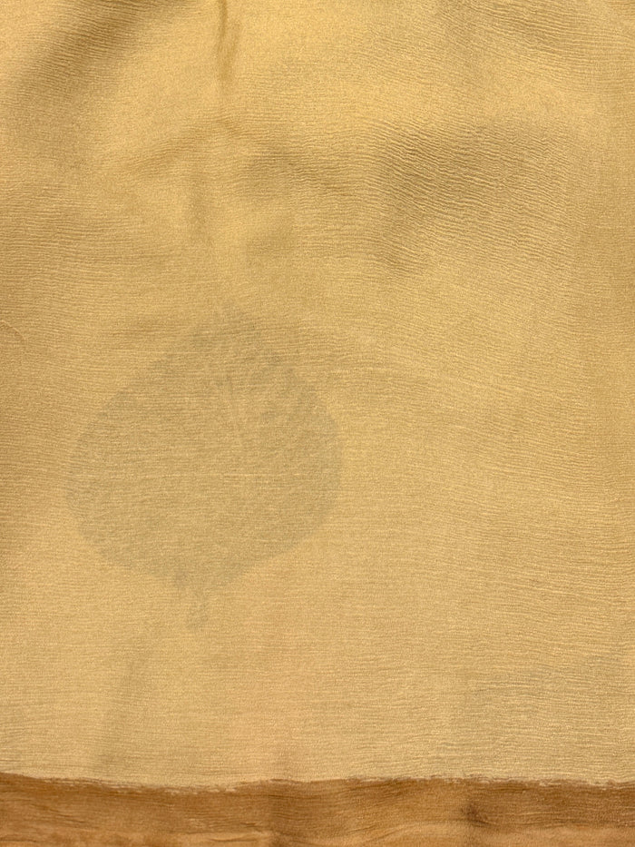 Fiza Leaf Chiffon Saree - Brown