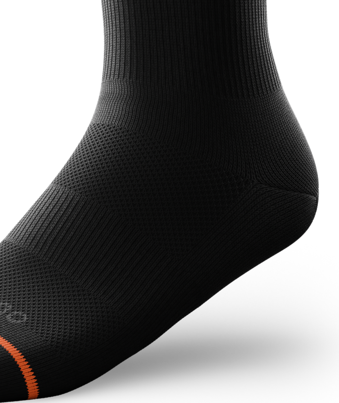Flagship Black Athletic Crew Socks 6-Pack