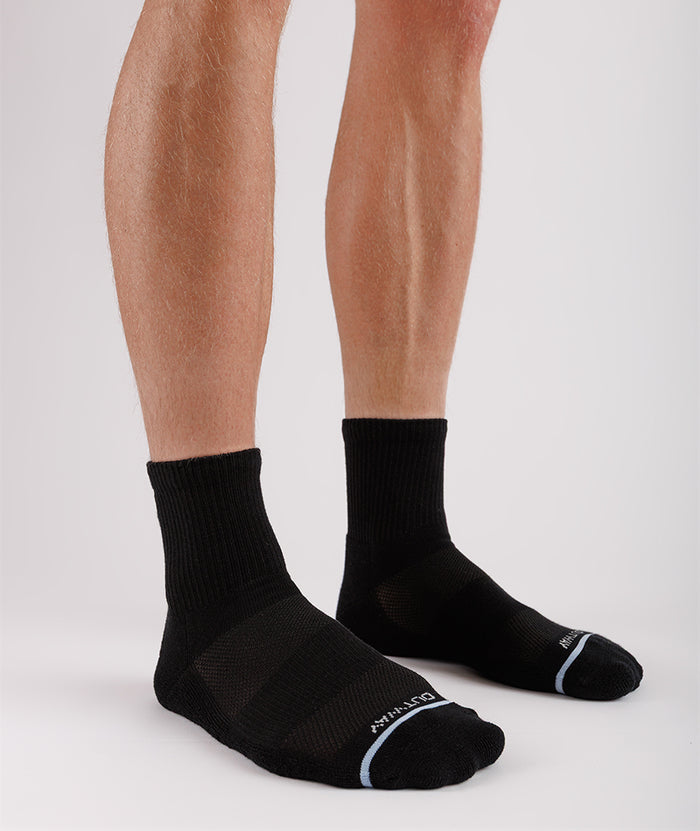 Flagship Black Supima Cotton Quarter Socks