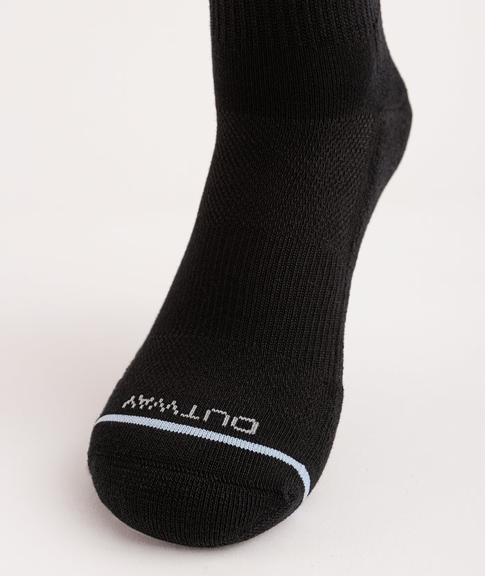 Flagship Black Supima Cotton Quarter Socks