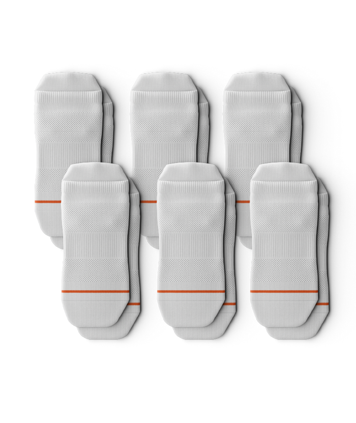 Flagship White Athletic Ankle Socks 6-Pack