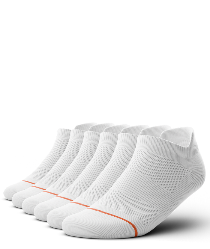 Flagship White Athletic Ankle Socks 6-Pack
