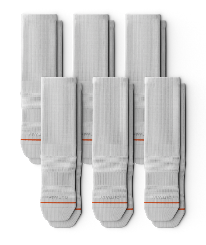 Flagship White Athletic Crew Socks 6-Pack