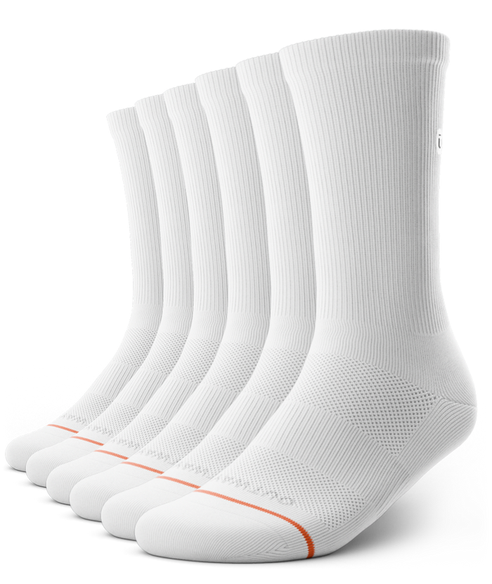 Flagship White Athletic Crew Socks 6-Pack