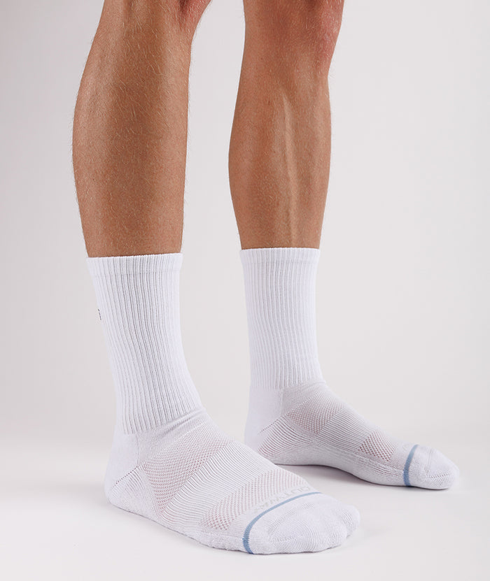Flagship White Supima Cotton Crew Socks