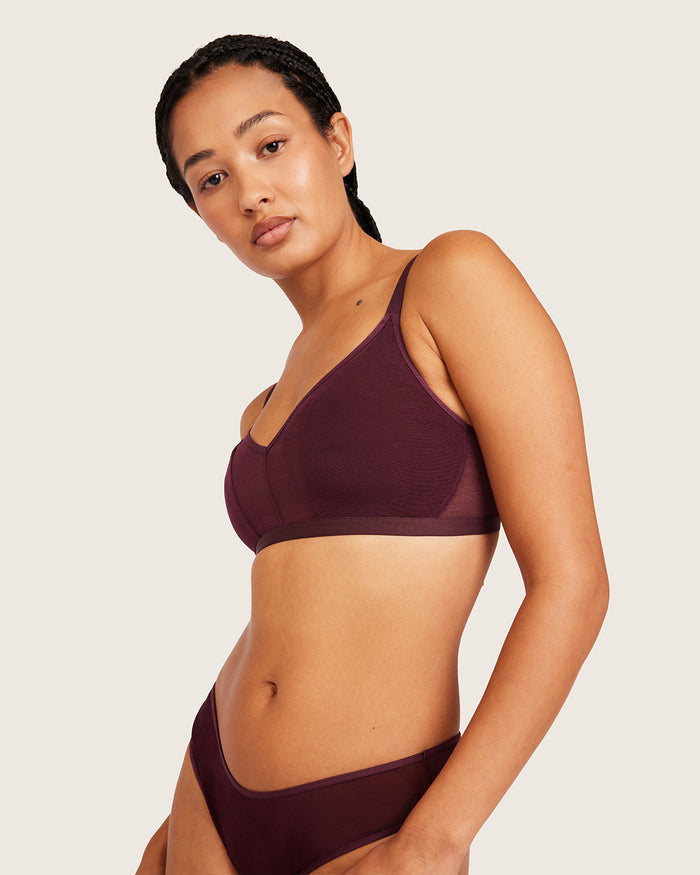 FreeMesh Crop Bralette - Fig