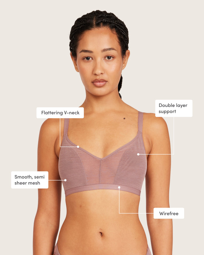 FreeMesh Crop Bralette - Mauve