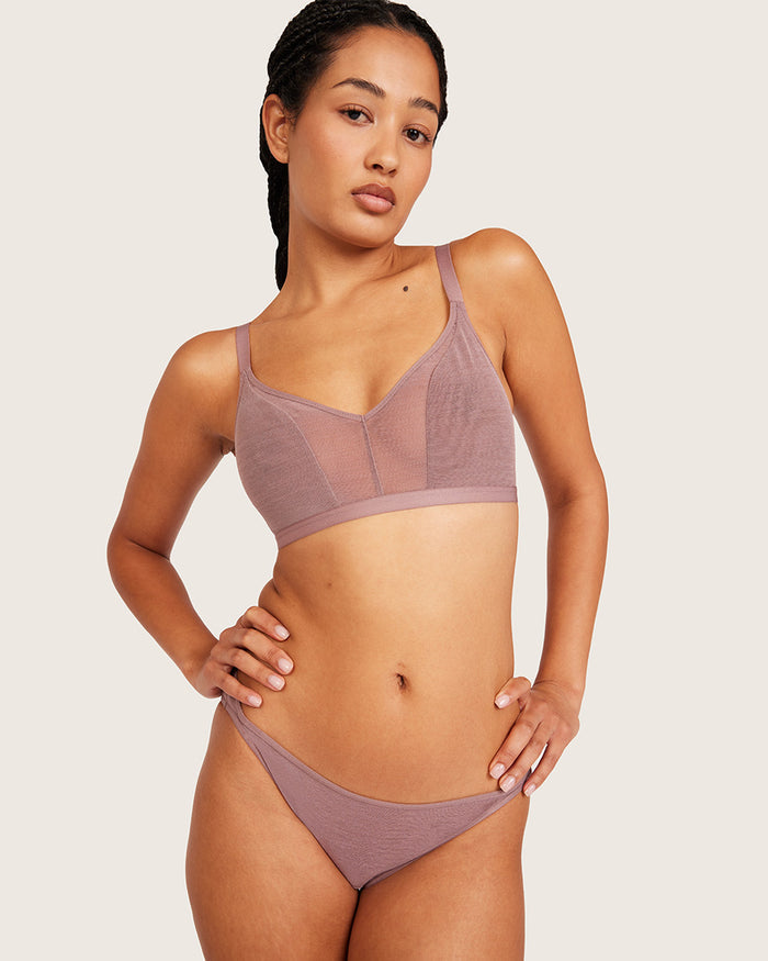 FreeMesh Crop Bralette - Mauve