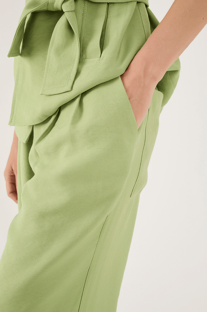 Front-Pleat Wide-Leg Pants