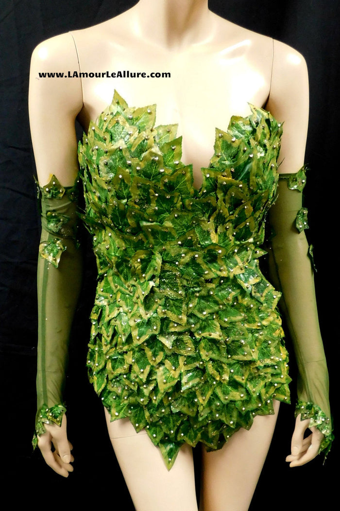 Full Gold Mother Nature Nightshade Botanical Villain Monokini Bodysuit – Handmade Rave Cosplay Halloween Costume
