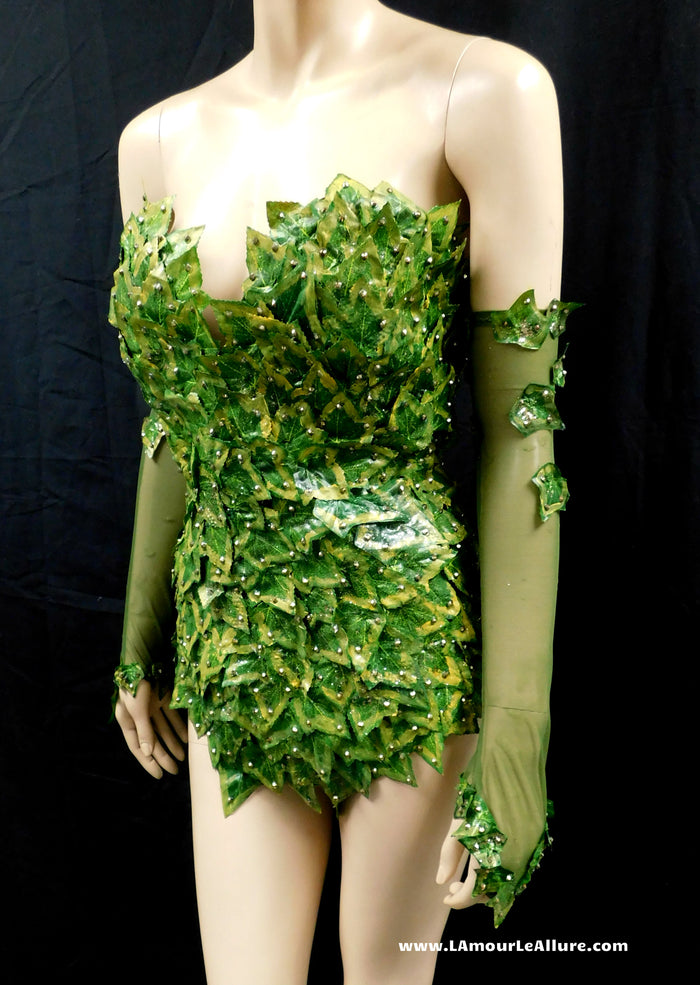 Full Gold Mother Nature Nightshade Botanical Villain Monokini Bodysuit – Handmade Rave Cosplay Halloween Costume