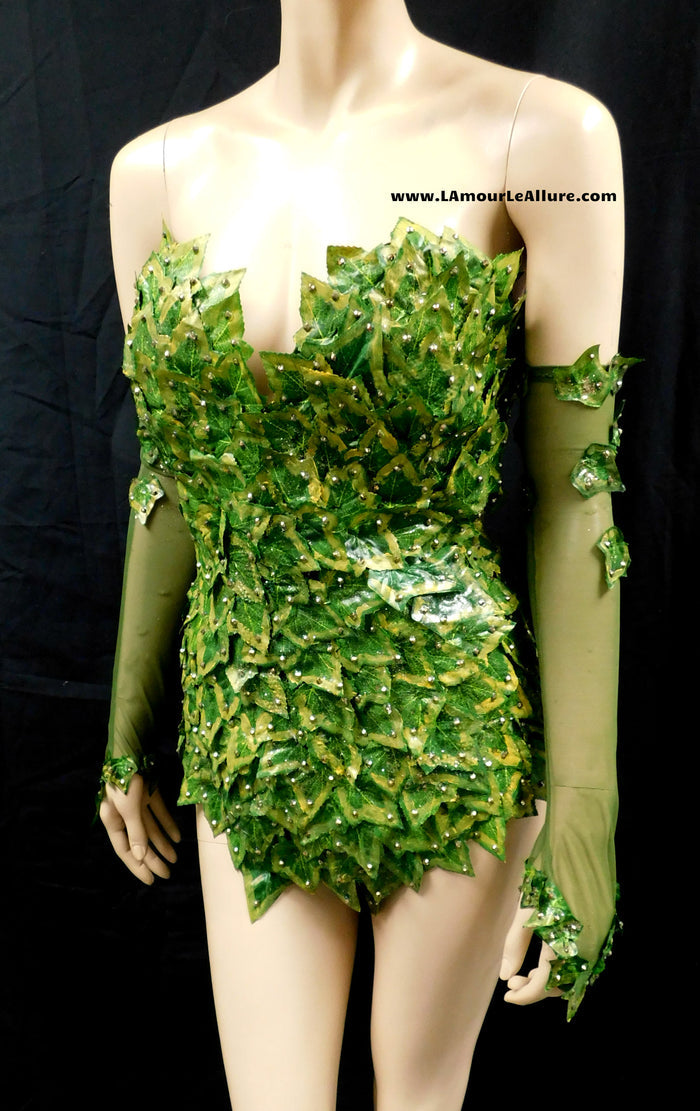 Full Gold Mother Nature Nightshade Botanical Villain Monokini Bodysuit – Handmade Rave Cosplay Halloween Costume