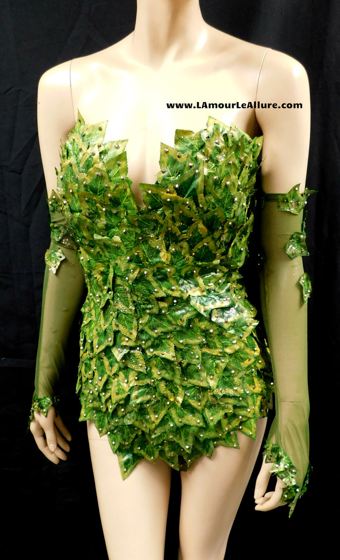 Full Gold Mother Nature Nightshade Botanical Villain Monokini Bodysuit – Handmade Rave Cosplay Halloween Costume