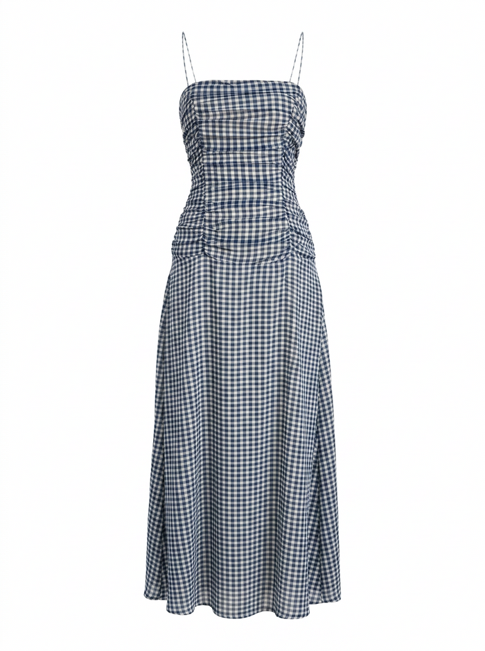 Gingham Ruched Bust Maxi Dress