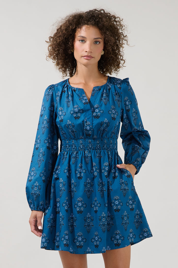 Girna Long Sleeve Mini Dress Gardena Floral