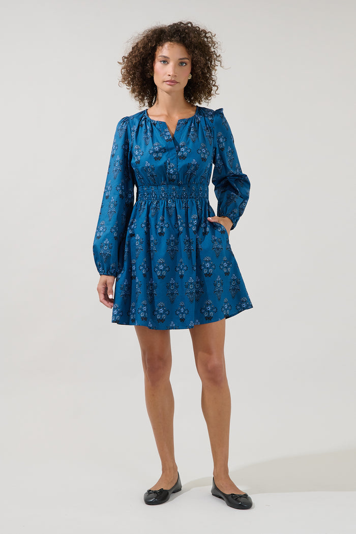 Girna Long Sleeve Mini Dress Gardena Floral