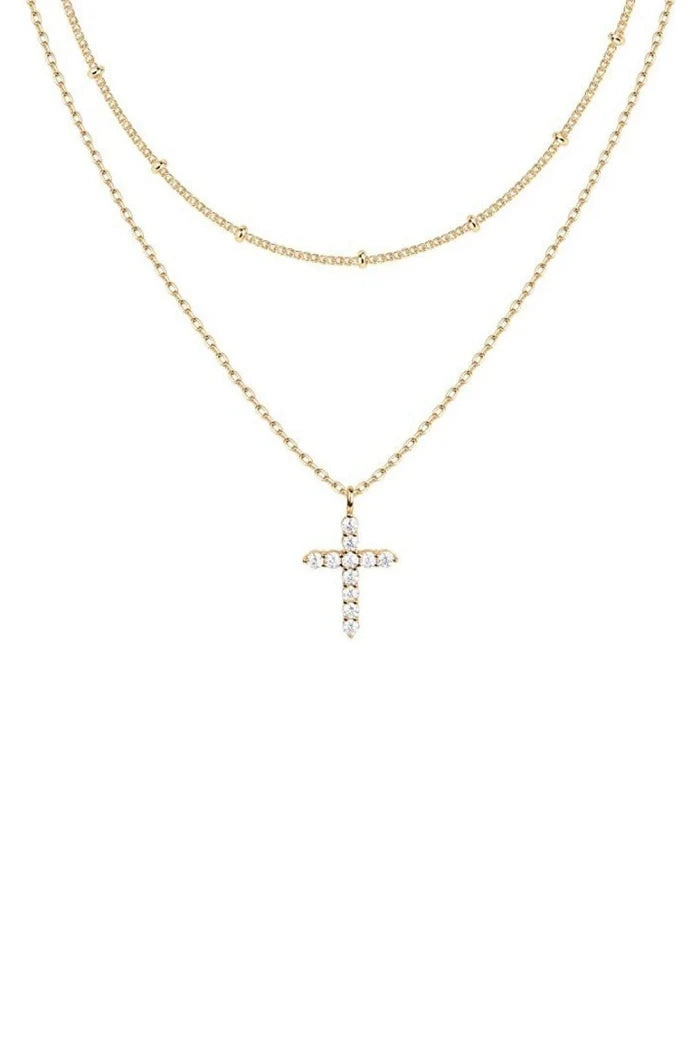 Gold Layered Cross Necklace