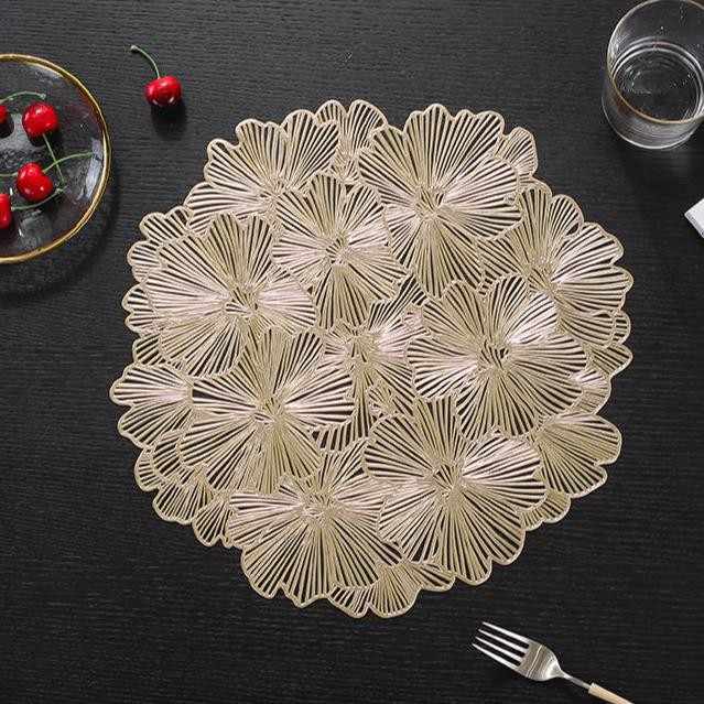 Golden Floral Table Mats | Placemats