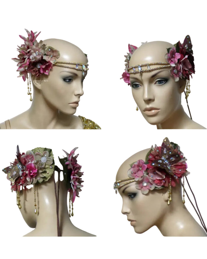 Golden Spring Fairy Goddess Flower Crown Halloween Costume Headband Headpiece Rave