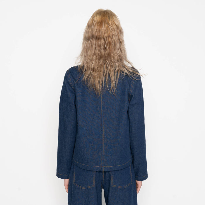 Gracie Jacket - 2x1 Dungaree Nep Denim - Mid Indigo by Naked & Famous Denim