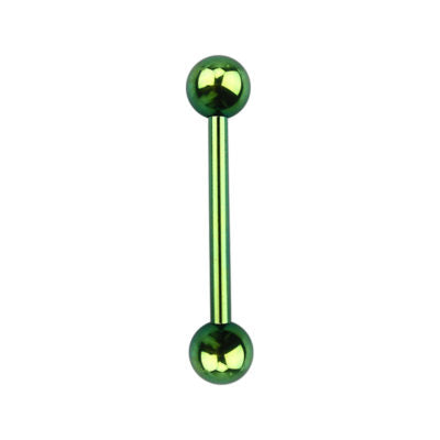 Green Plated Surgical Steel Barbell 12mm / Surgical Steel / Green Barbell