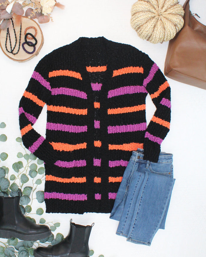 Halloween Striped Cardigan by Michelle Mae